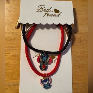 Stitch Best Friend Gold Tone Enameled Bracelets